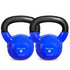 15lb Kettlebell Set - Yes4All Cast Iron Vinyl Coated Pair for Home Fitness & Strength