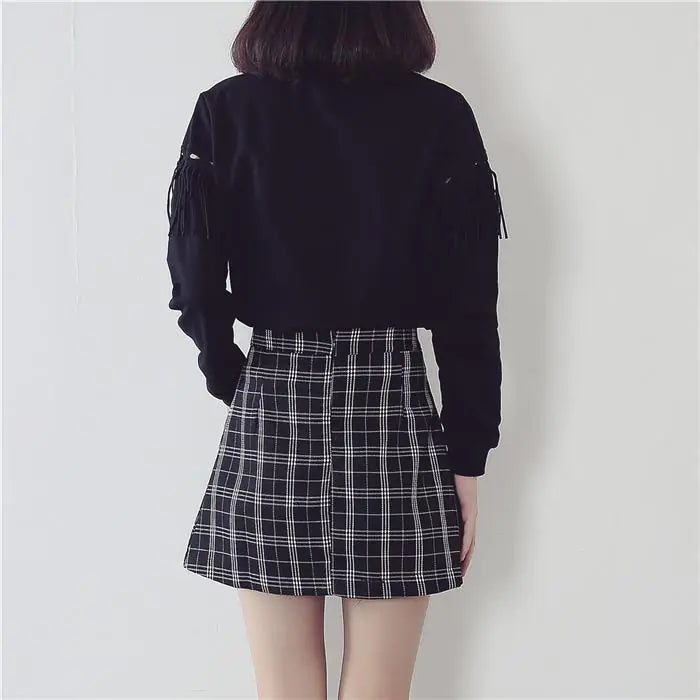 Women Plaid Wrap Skirt