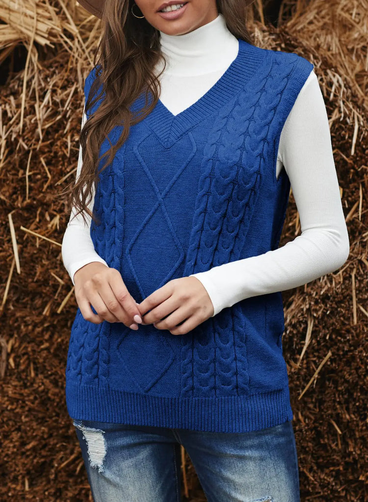 cotton women oversized v neck sleeveless sweater