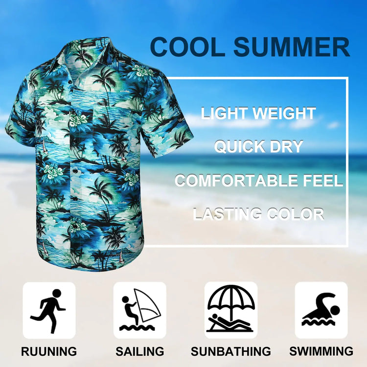 Men Short Sleeve Button Down Casual Summer Shirts
