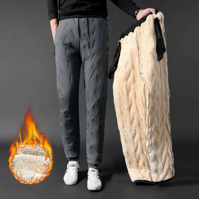 Men Winter Lambswool Sweatpants