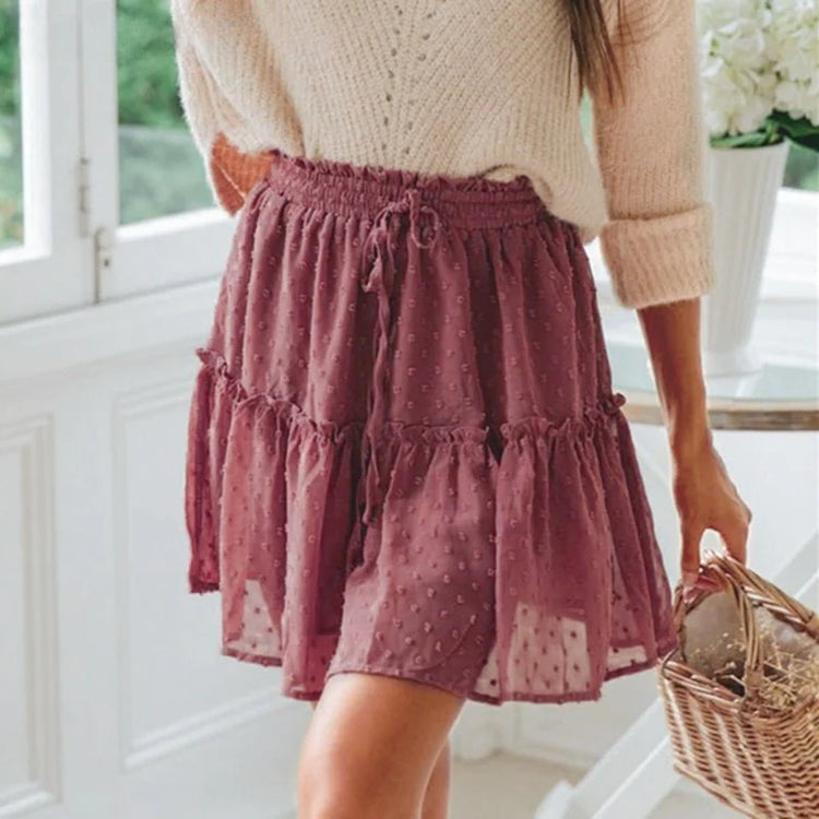 Women Boho Ruffle Skirt