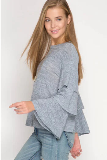 bell sleeve knit sweater