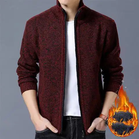 Men Winter Coat Thick And Velvet Sweater