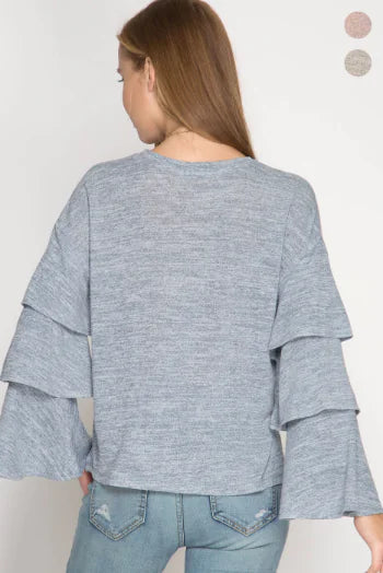 bell sleeve knit sweater