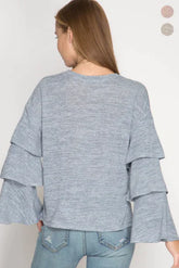 bell sleeve knit sweater