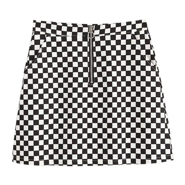 Women Checkerboard Skirt