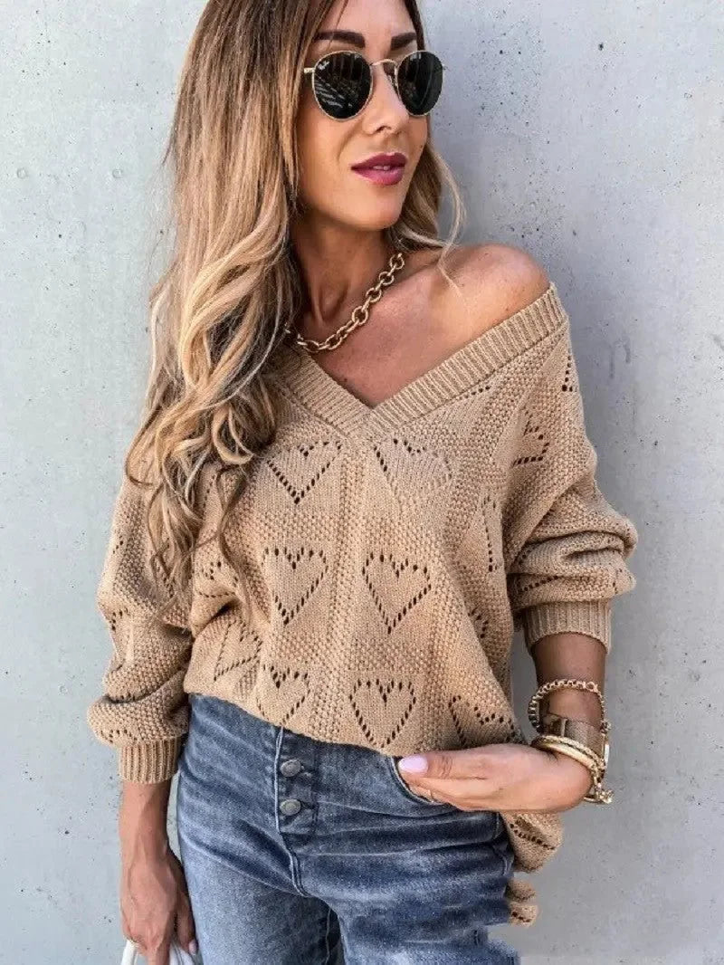 cotton long sleeve women casual solid color sweater