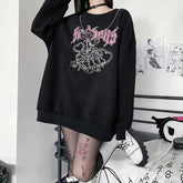 long sleeve japanese sweet cool black and white sweater women