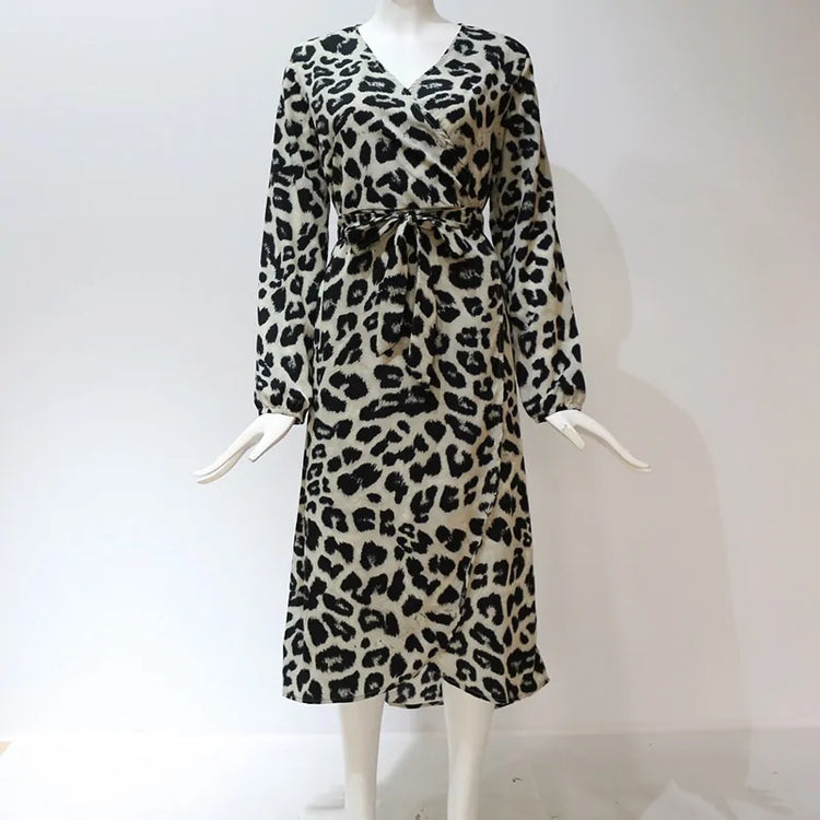 ladies leopard maxi dress