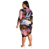 maxi women autumn printed bodycon dress