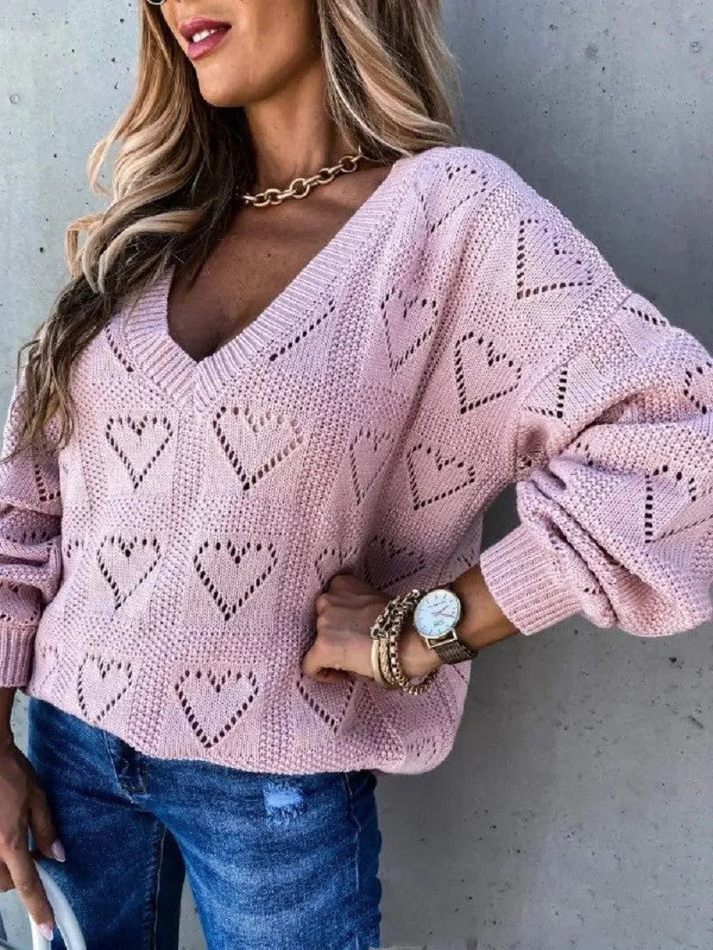 cotton long sleeve women casual solid color sweater