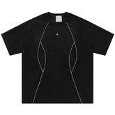Men Suede Reflective Striped Tshirt