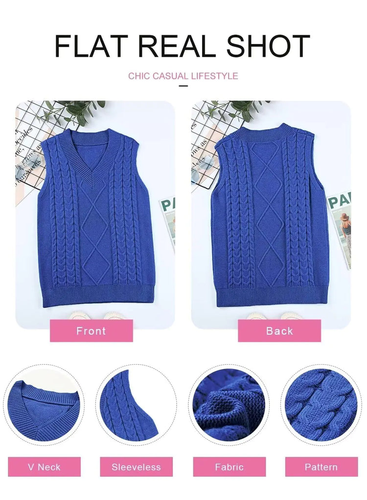 cotton women oversized v neck sleeveless sweater