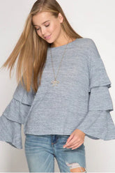 bell sleeve knit sweater