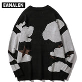 men Harajuku vintage cartoon anime knitted sweater