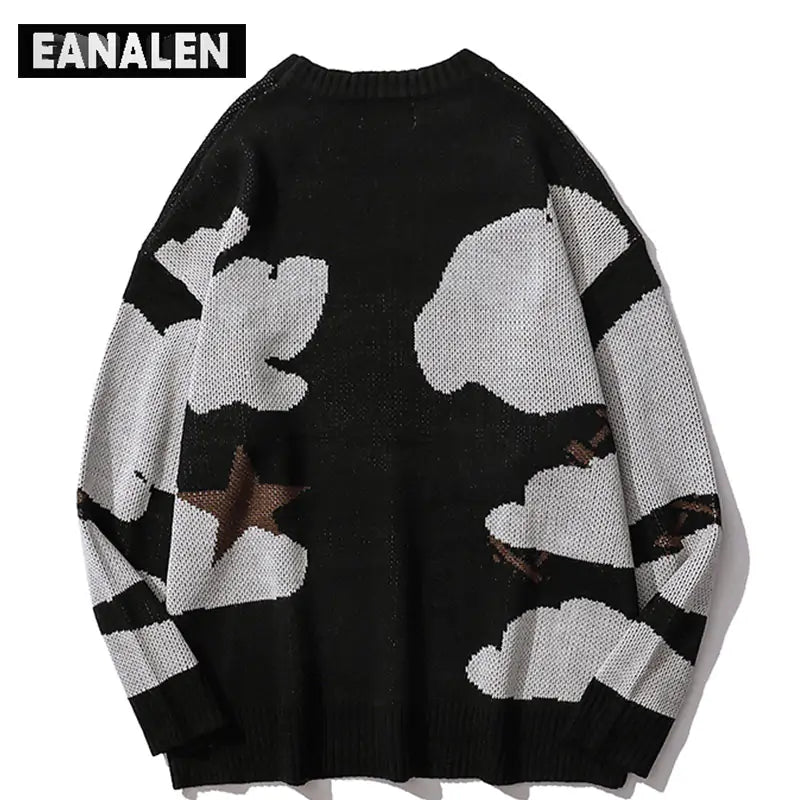 men Harajuku vintage cartoon anime knitted sweater
