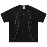 Men Suede Reflective Striped Tshirt
