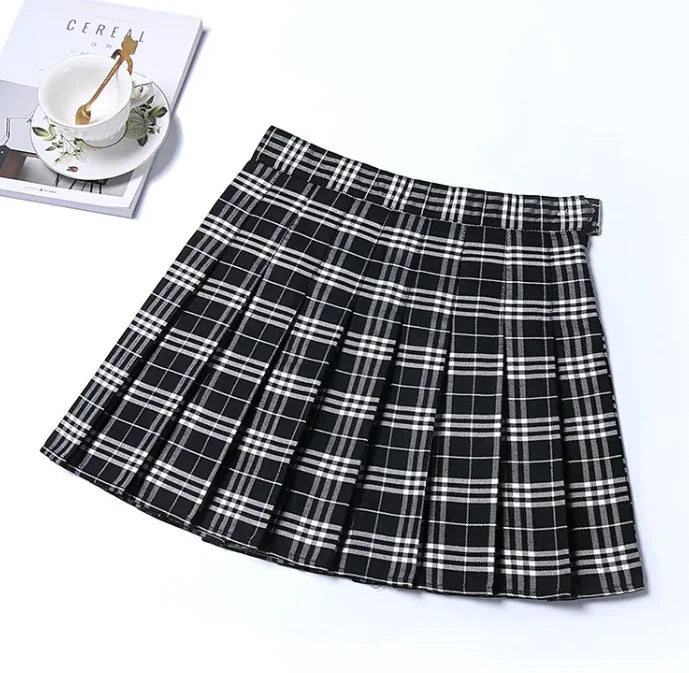 Women Classic Plaid Skirt Jk Uniform Skirt