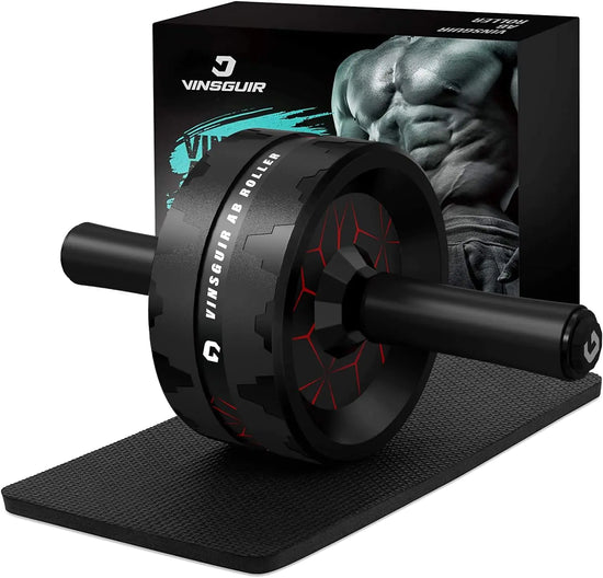 Vinsguir Dual-Wheel Ab Trainer with Knee Pad