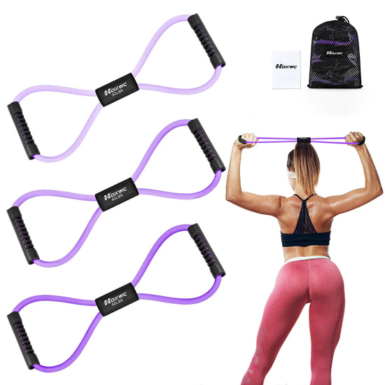 Figure 8 Resistance Band Exercise Bands for Arms Shoulder Back Chest Stretch