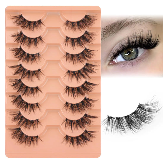 Zegaine Wispy Cat Eye Half Lashes 8-Pack