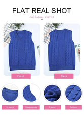 cotton women oversized v neck sleeveless sweater
